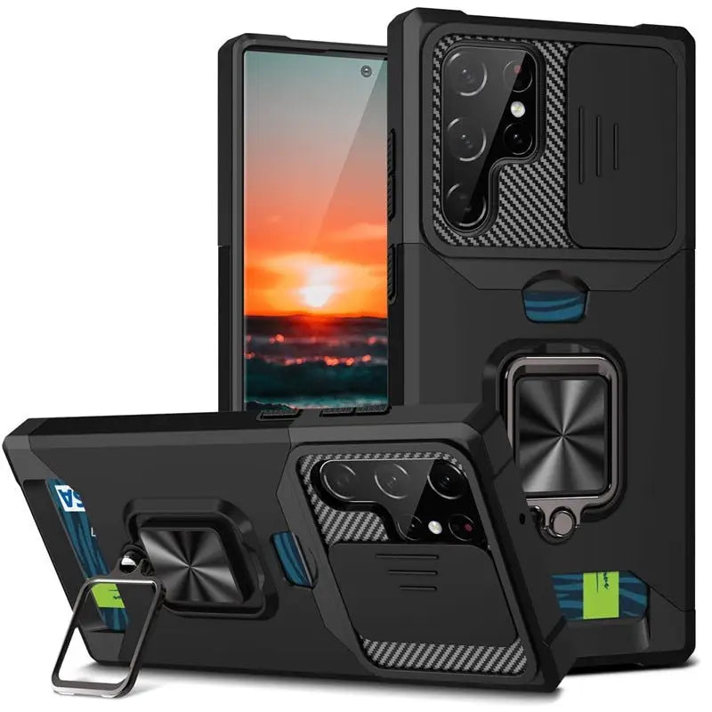 Case Armadura com Holder e Carteira para Samsung - Spinosauro