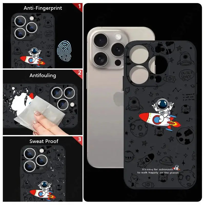 Case Astronauta Antichoque para iPhone. - Spinosauro